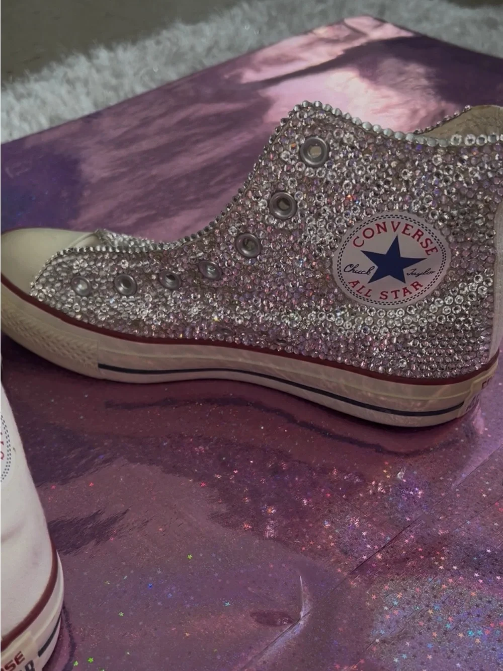 Converse sparkling silver
